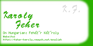 karoly feher business card